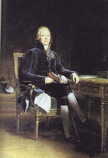 Francois Pascal Simon Gerard Portrait of French stateman Charles Maurice Talleyrand-Perigord oil painting picture